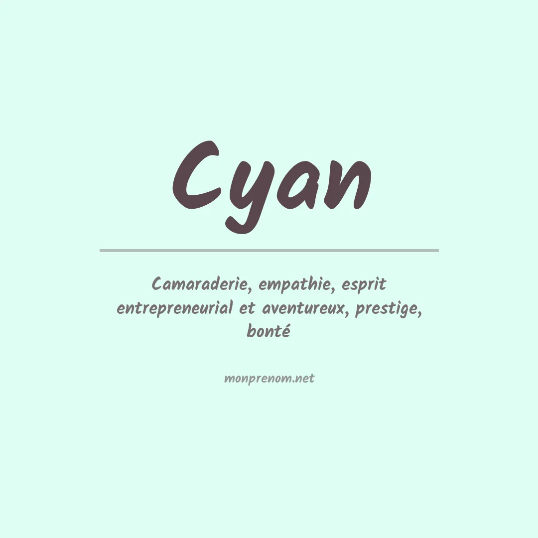 Signification du prénom Cyan