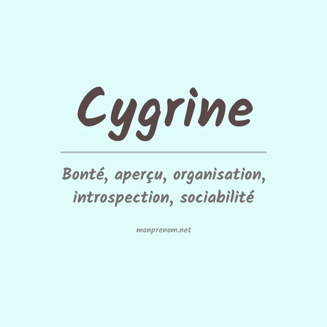 Signification du prénom Cygrine