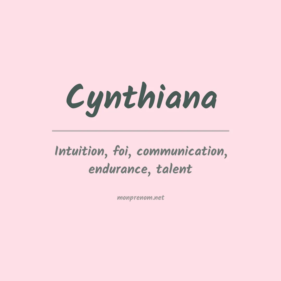 Signification du prénom Cynthiana