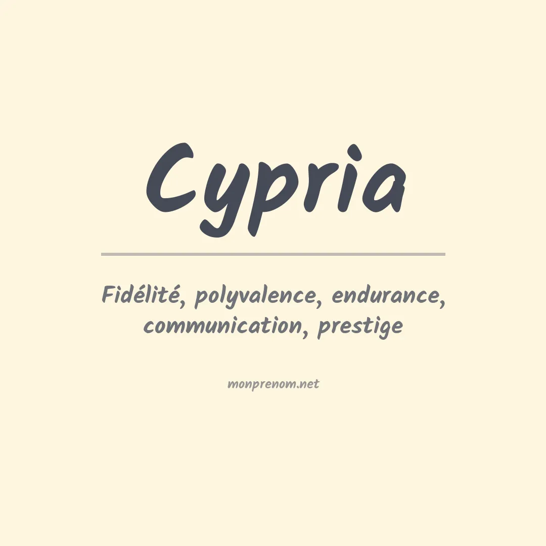 Signification du prénom Cypria