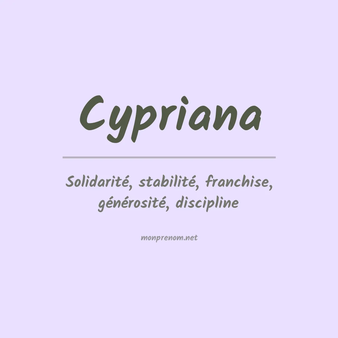Signification du prénom Cypriana