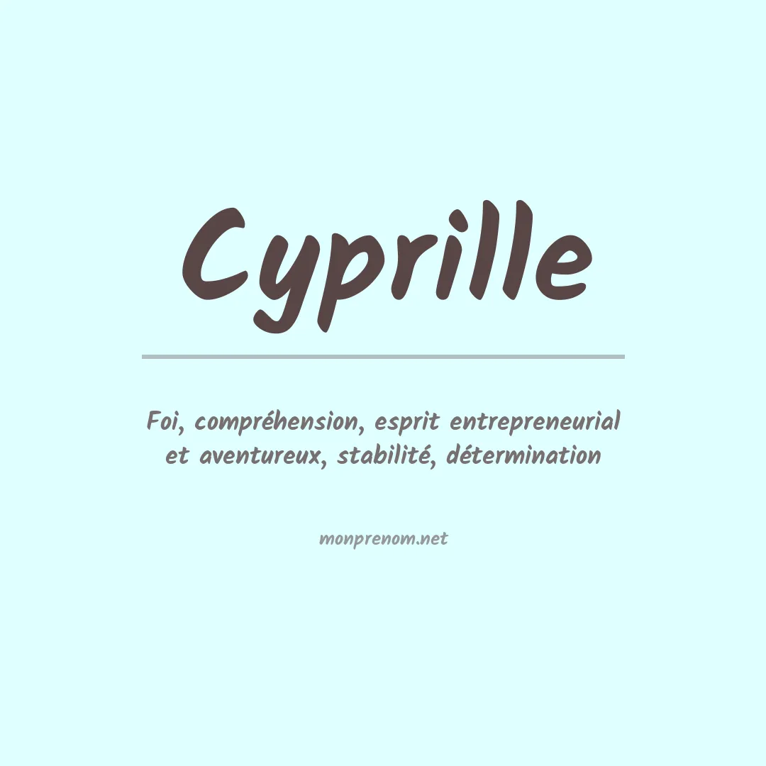 Signification du prénom Cyprille