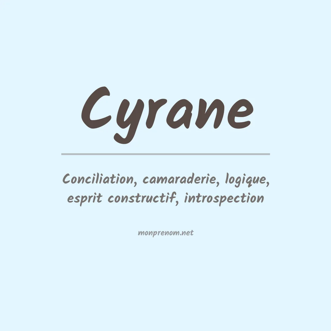 Signification du prénom Cyrane