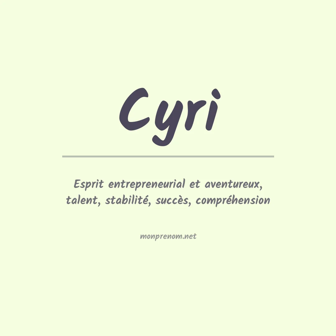 Signification du prénom Cyri