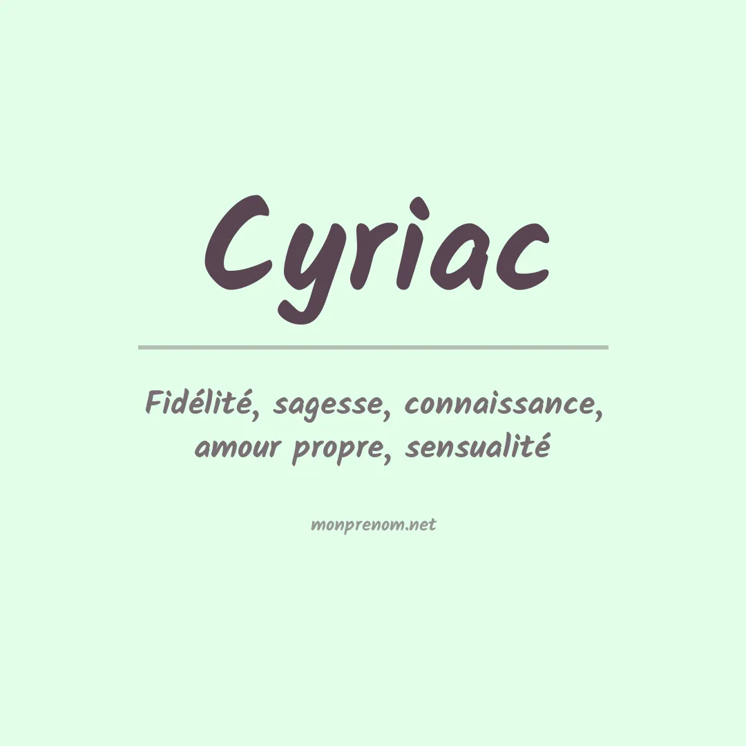 Prénom Cyriac