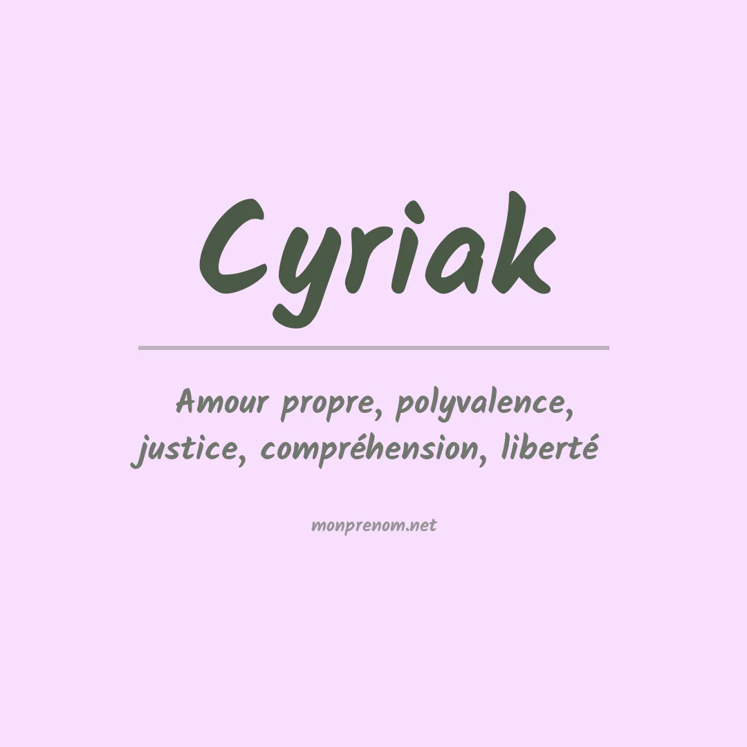Signification du prénom Cyriak