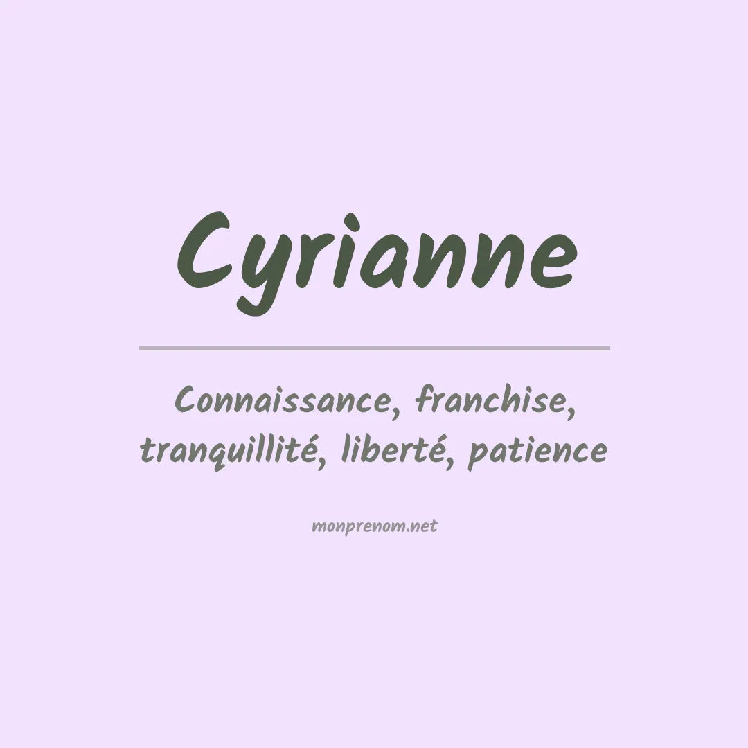 Signification du prénom Cyrianne