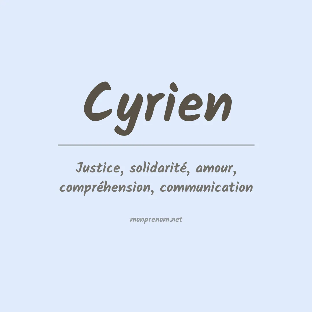Signification du prénom Cyrien