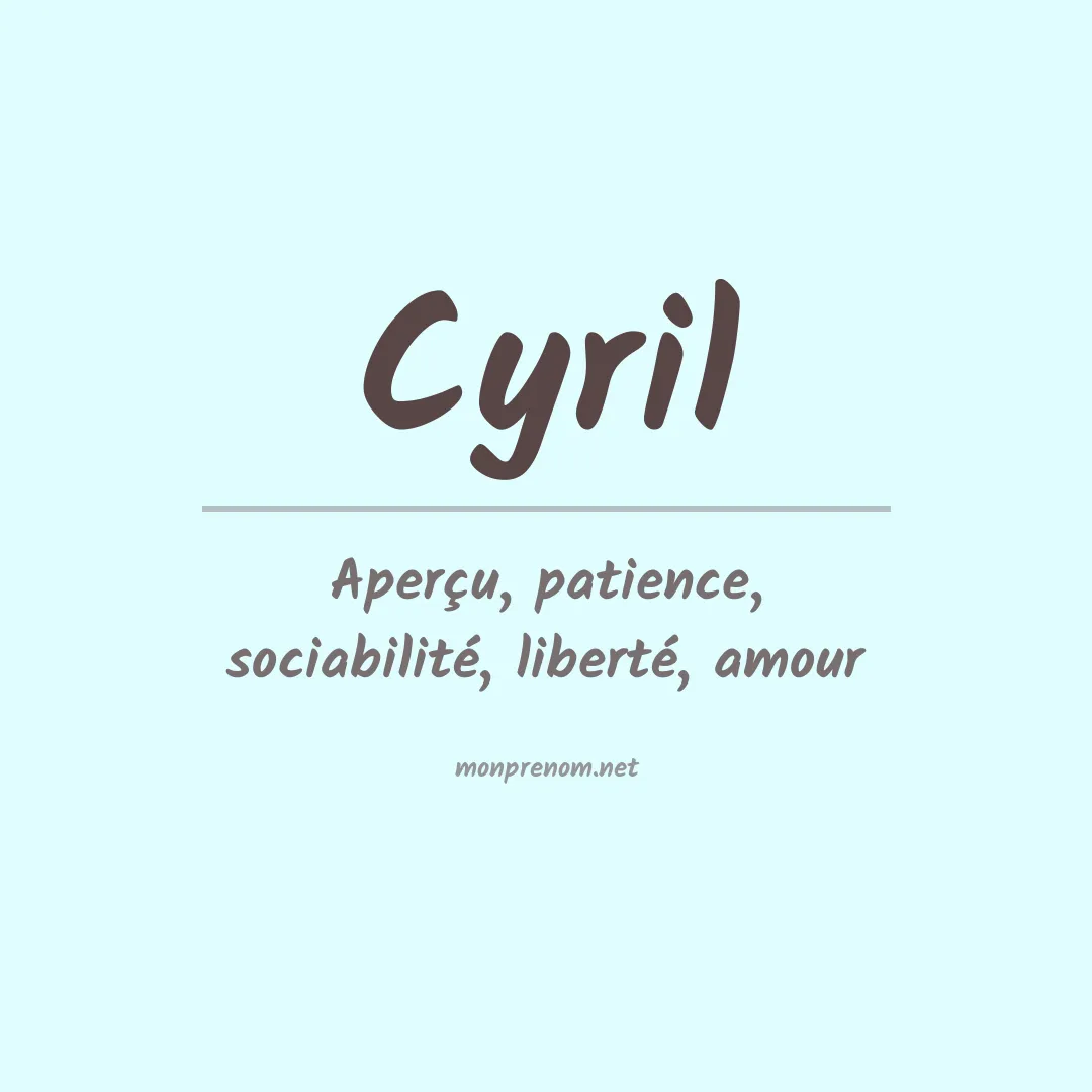 Prénom Cyril