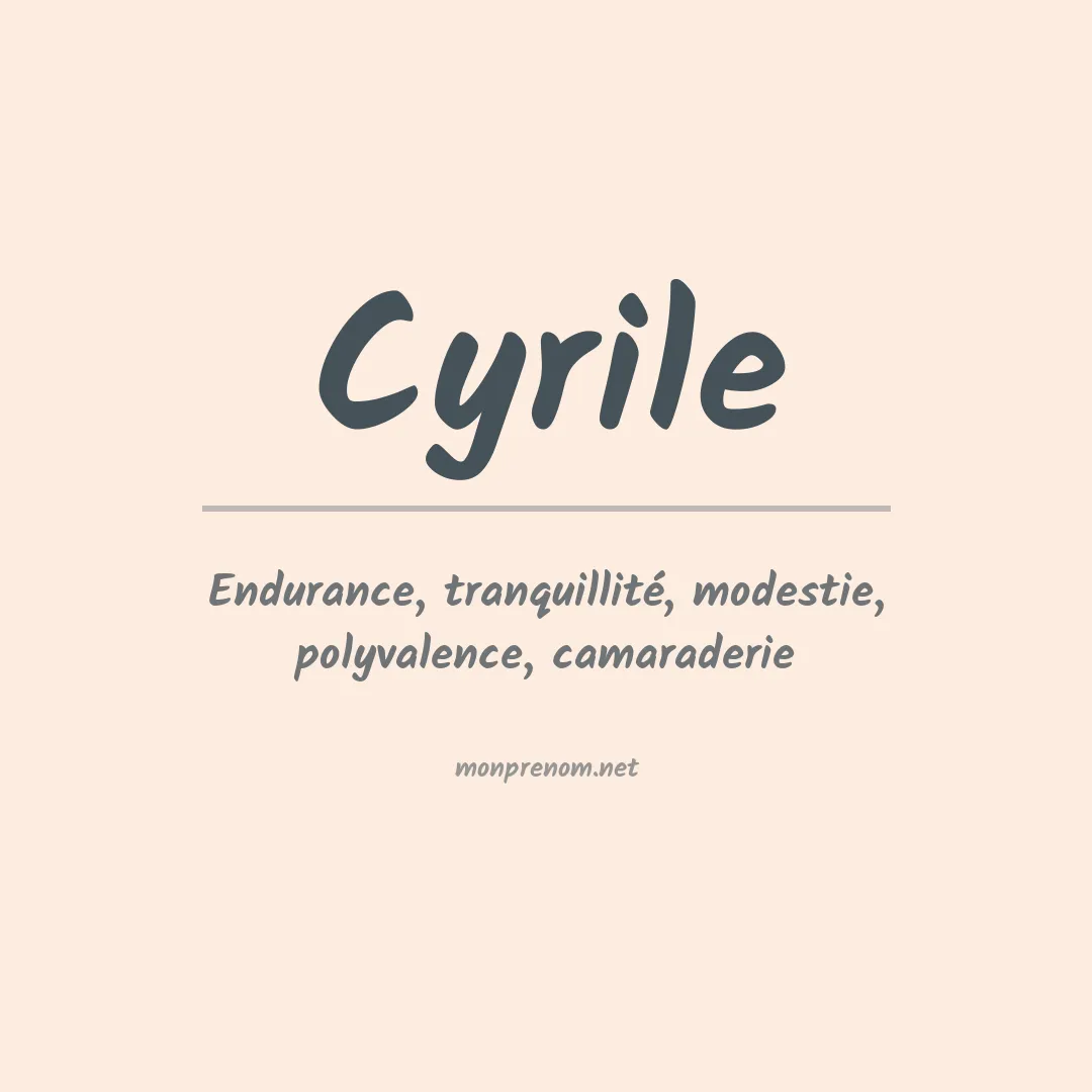 Signification du prénom Cyrile