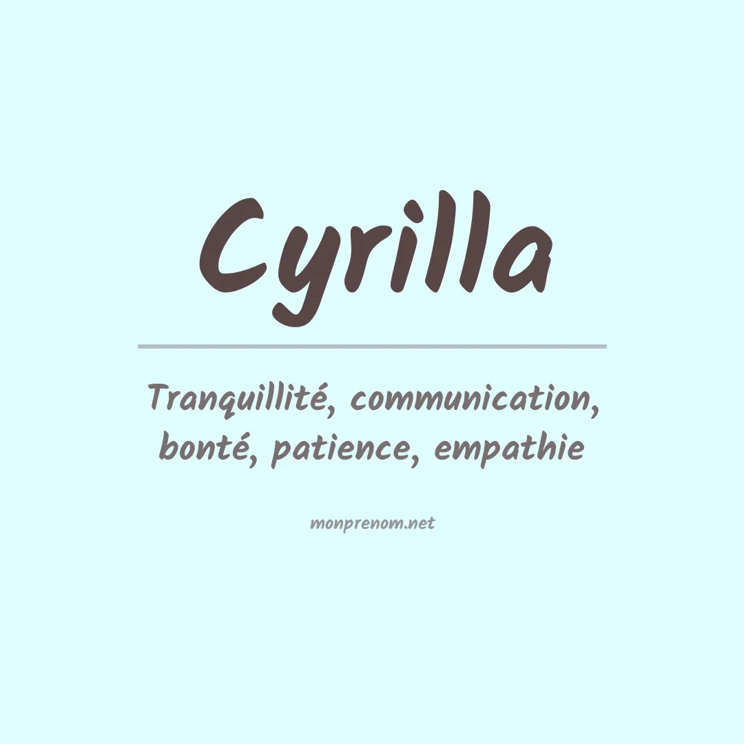 Signification du prénom Cyrilla