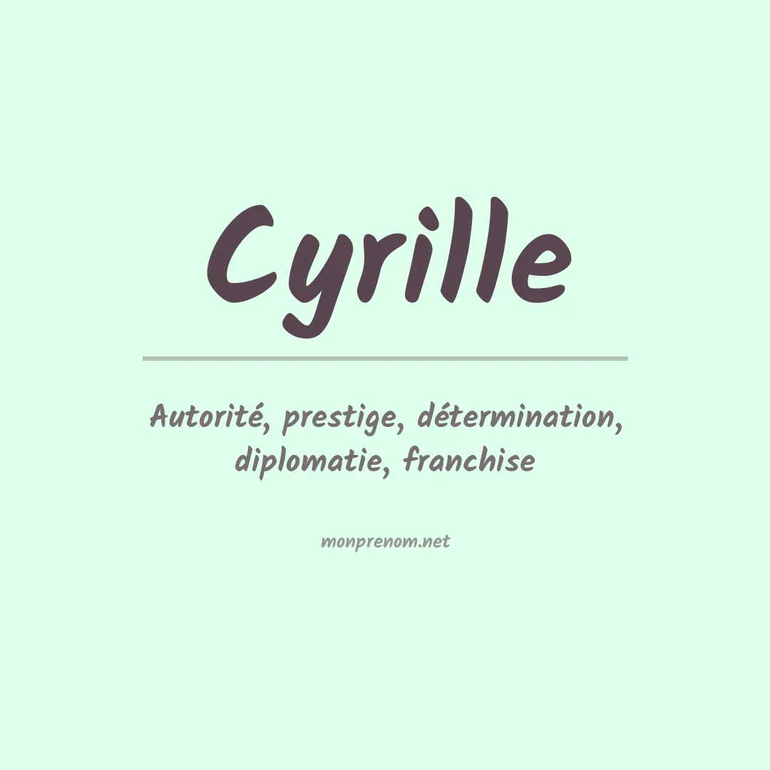 Signification du prénom Cyrille