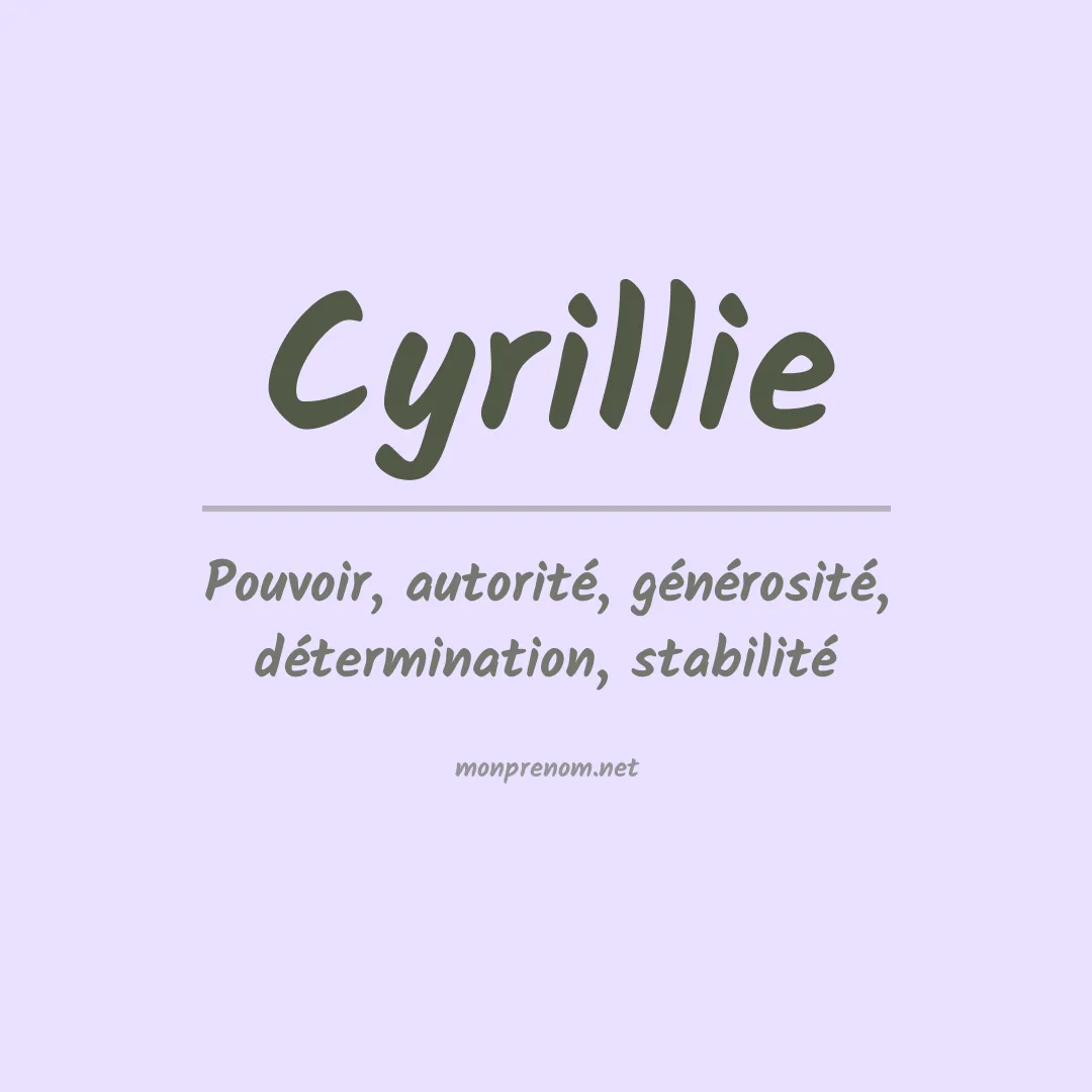 Signification du prénom Cyrillie
