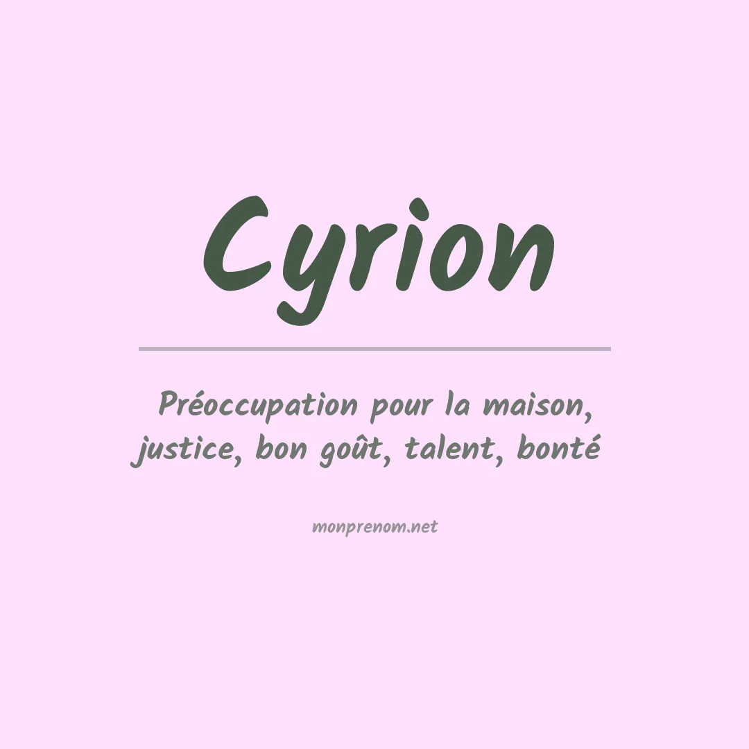 Signification du prénom Cyrion