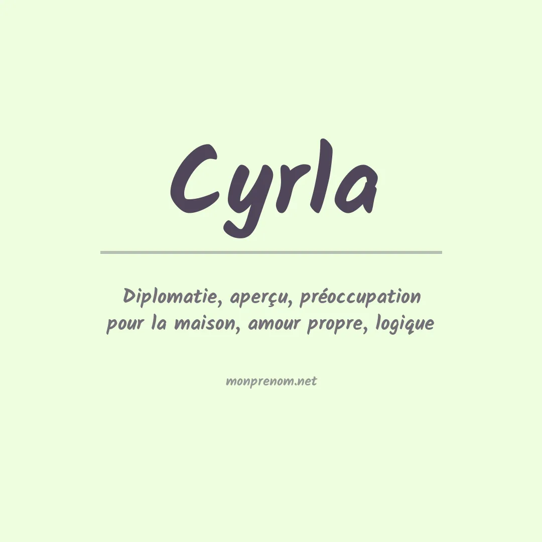 Signification du prénom Cyrla