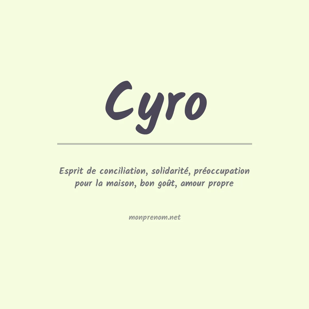 Signification du prénom Cyro