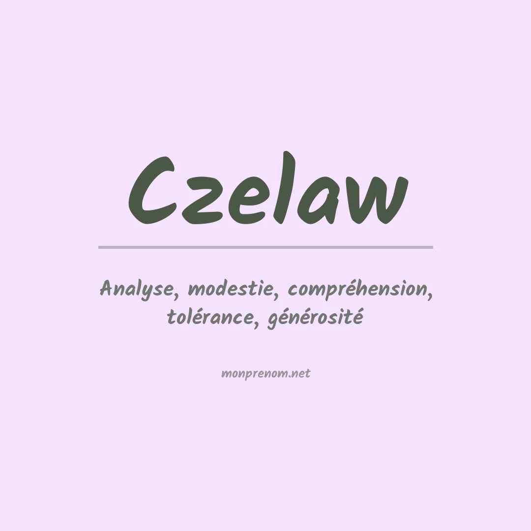 Signification du prénom Czelaw
