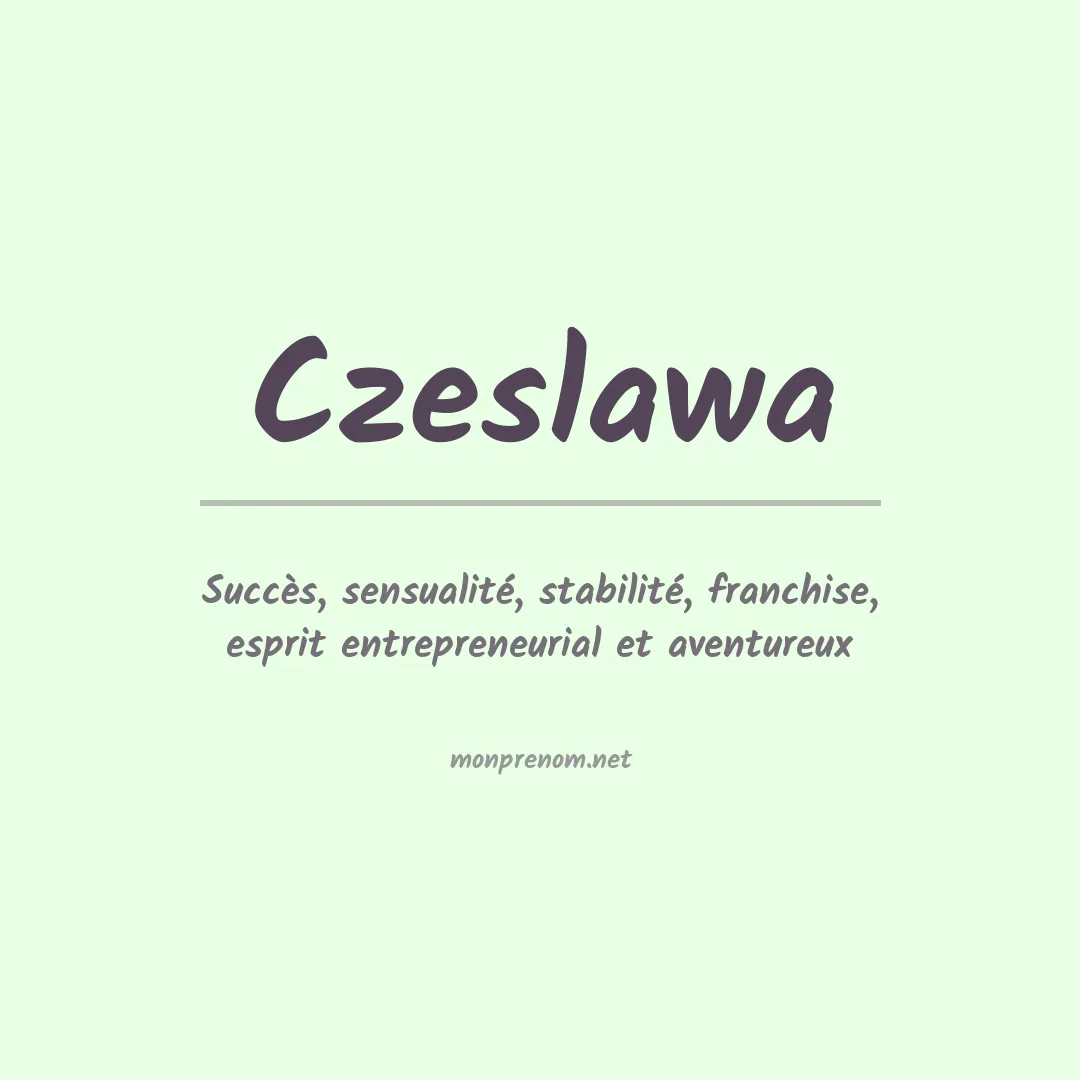 Signification du prénom Czeslawa