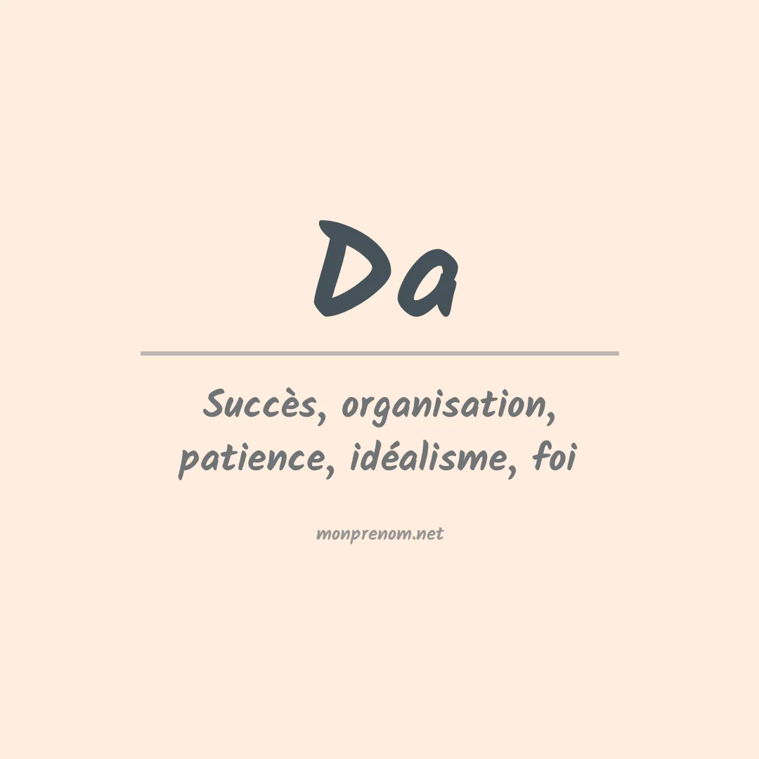 Signification du prénom Da