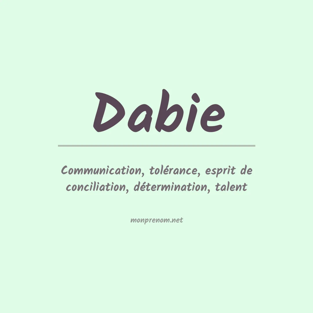 Signification du prénom Dabie