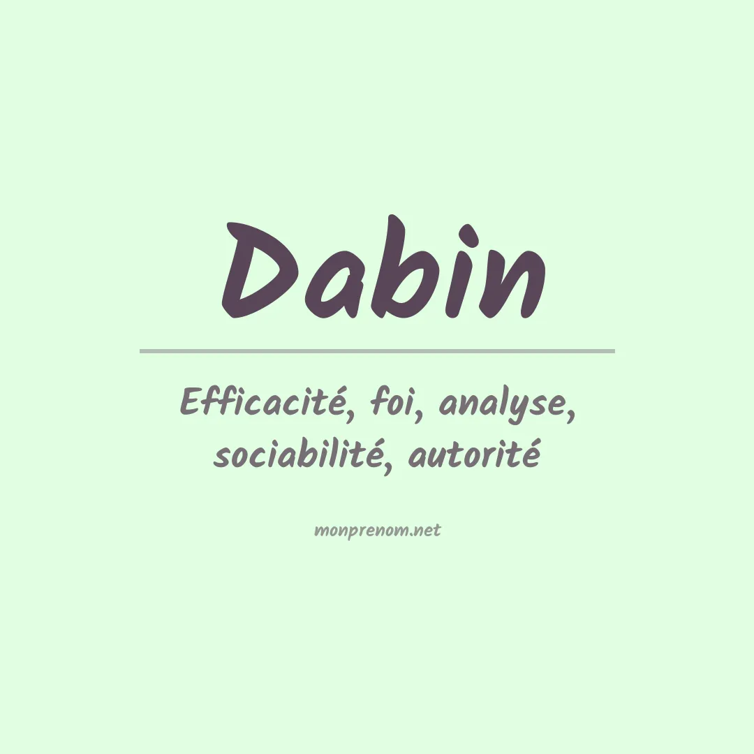 Signification du prénom Dabin