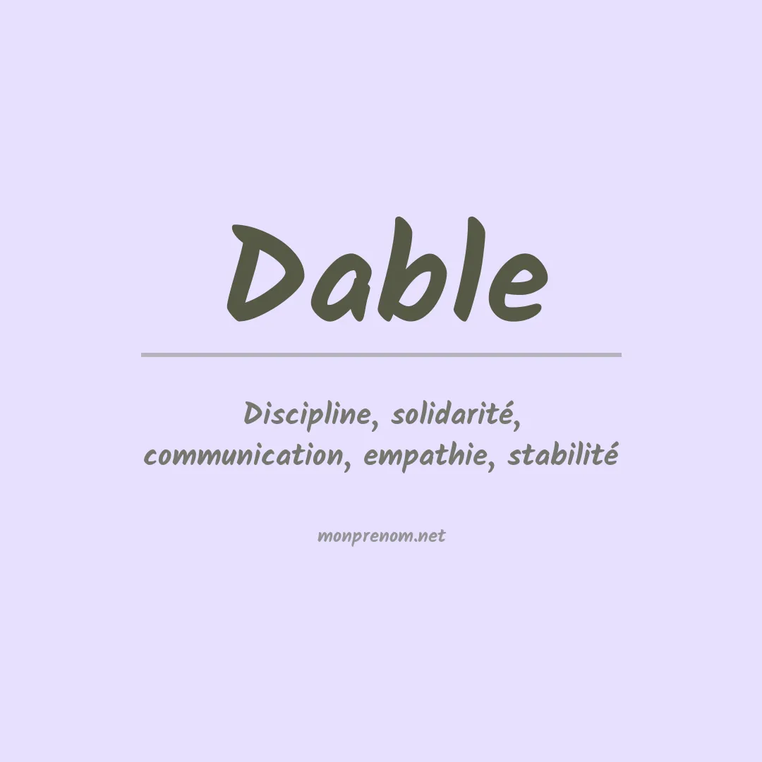 Signification du prénom Dable
