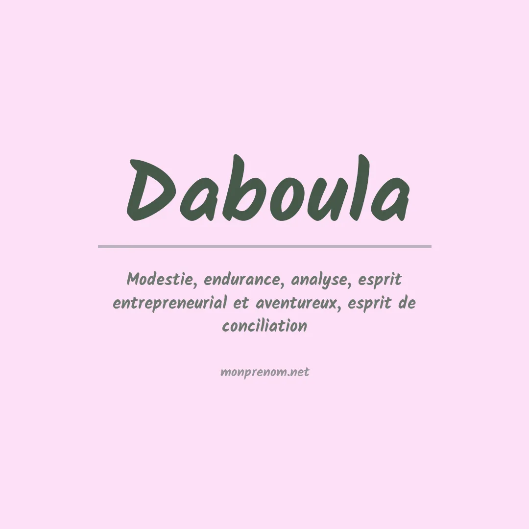 Signification du prénom Daboula