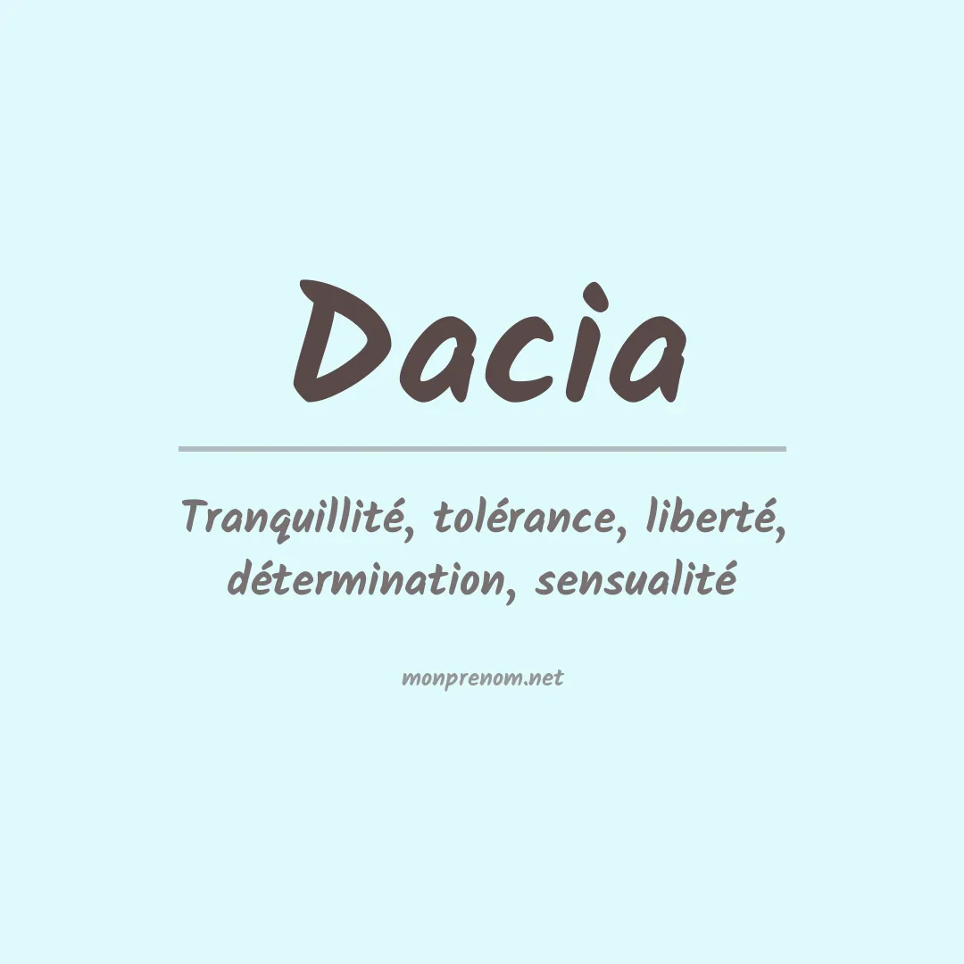 Signification du prénom Dacia