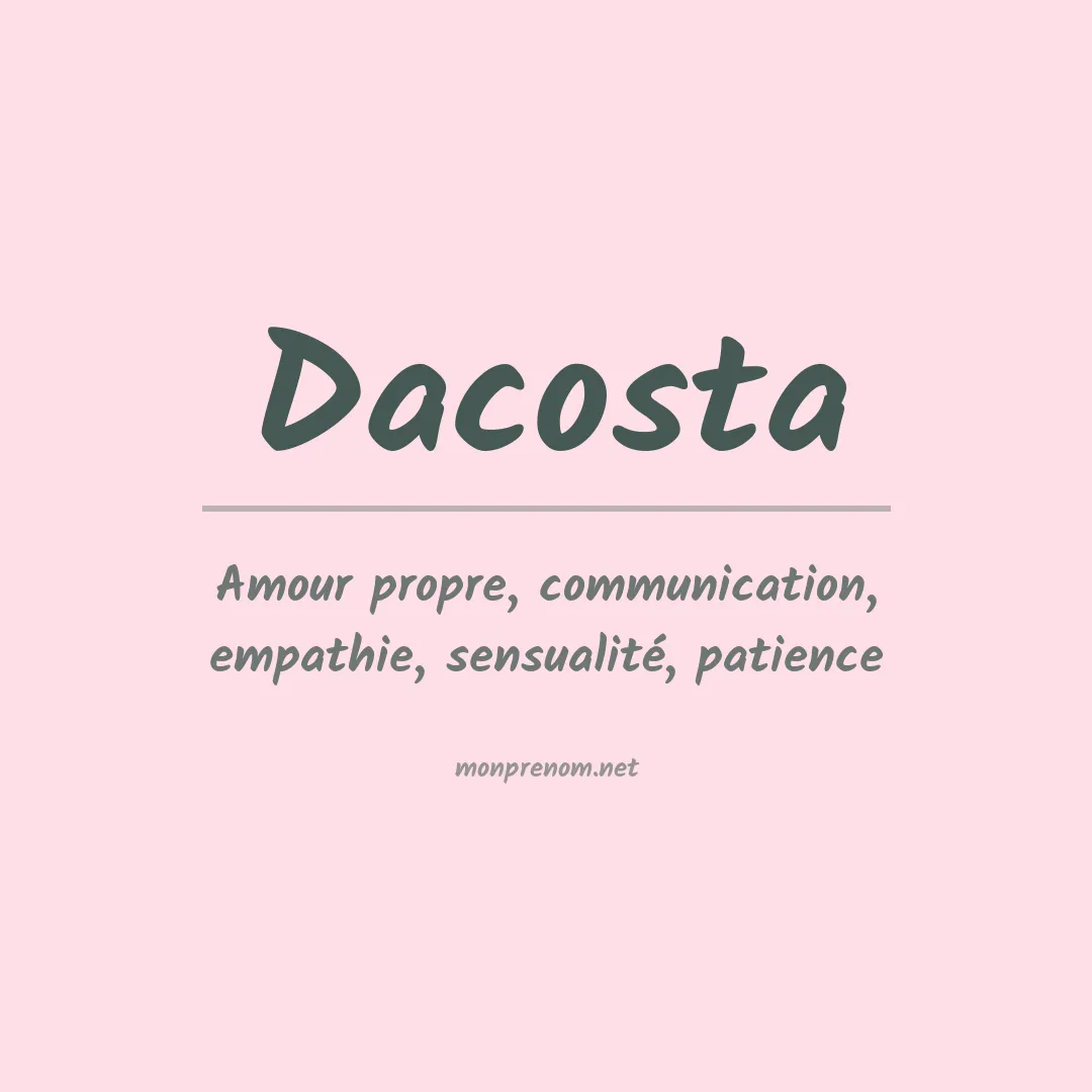 Signification du prénom Dacosta