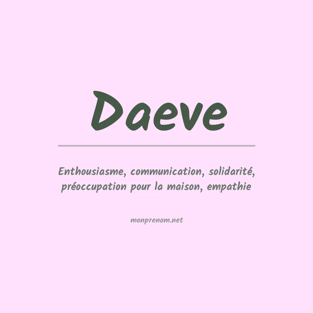 Signification du prénom Daeve