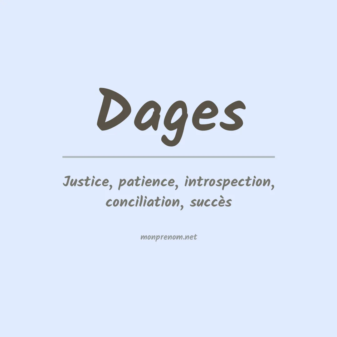 Signification du prénom Dages