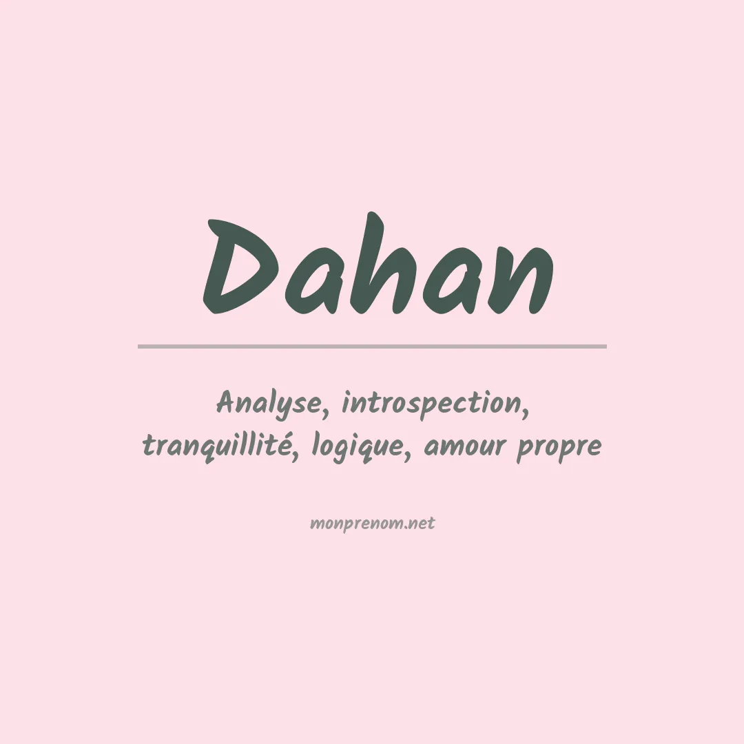 Prénom Dahan