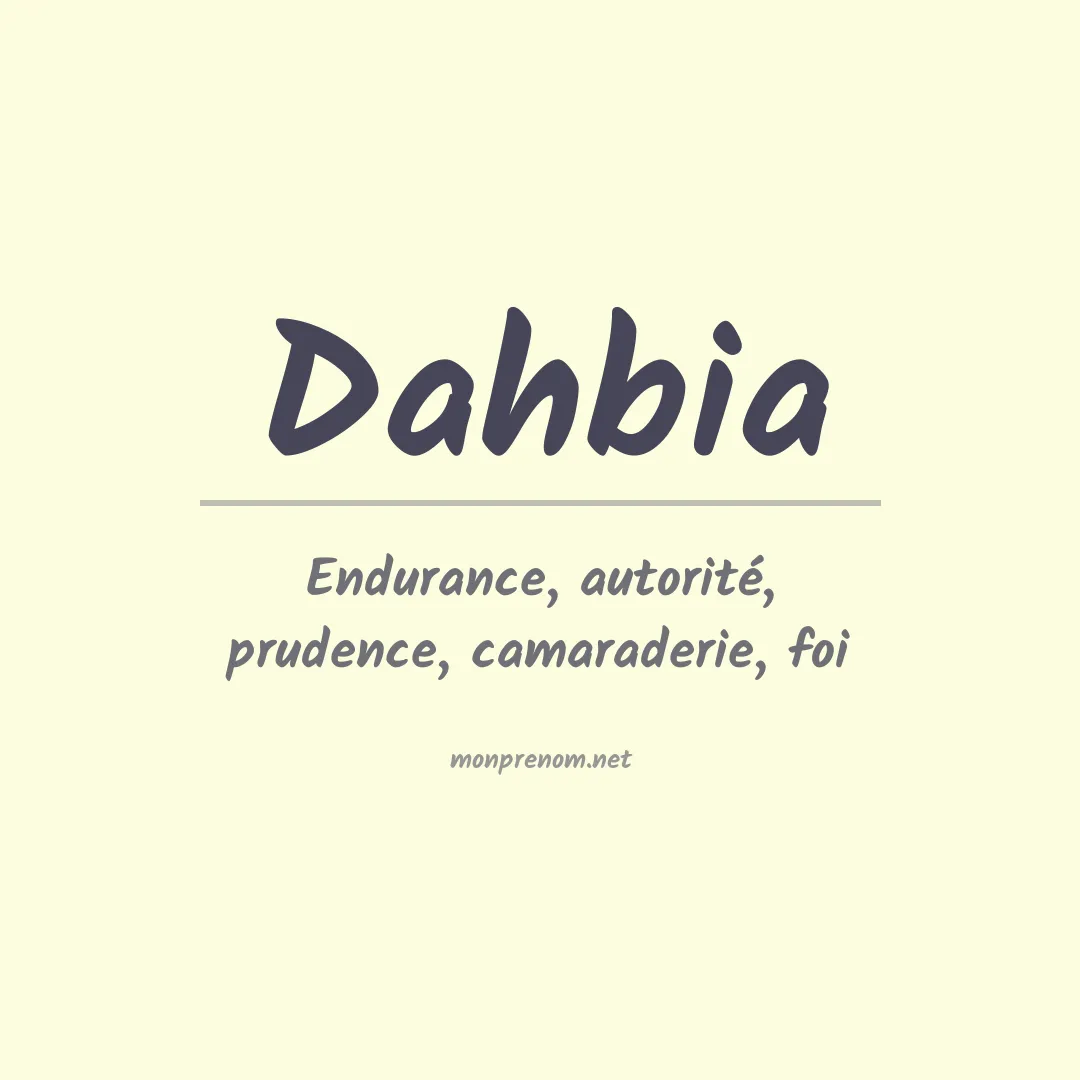 Signification du prénom Dahbia