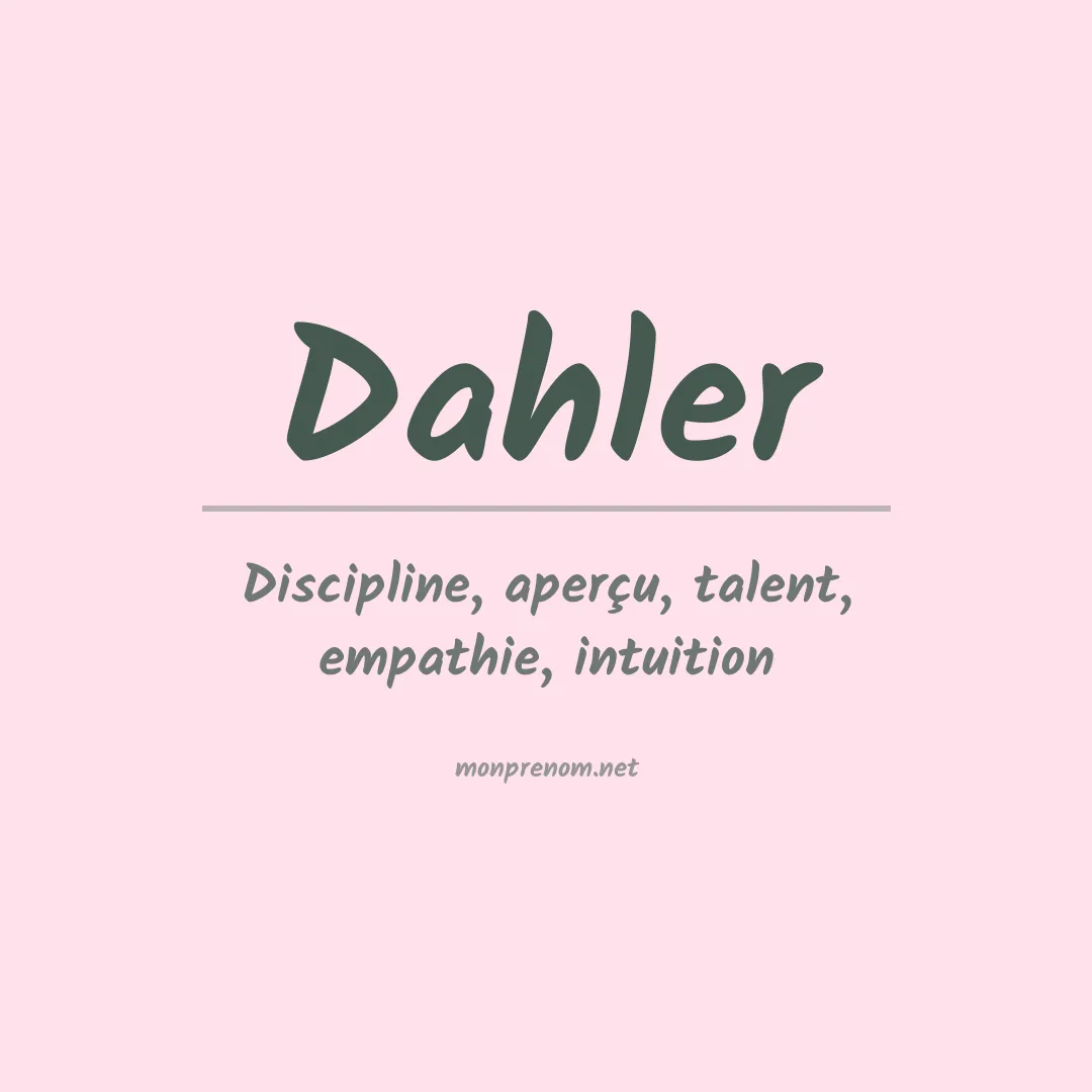 Prénom Dahler