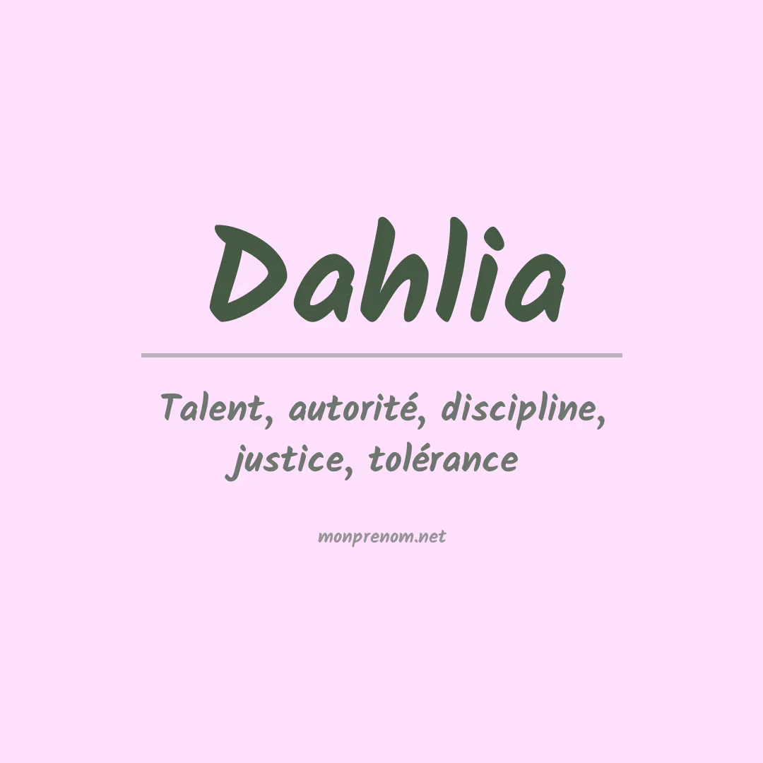 Signification du prénom Dahlia