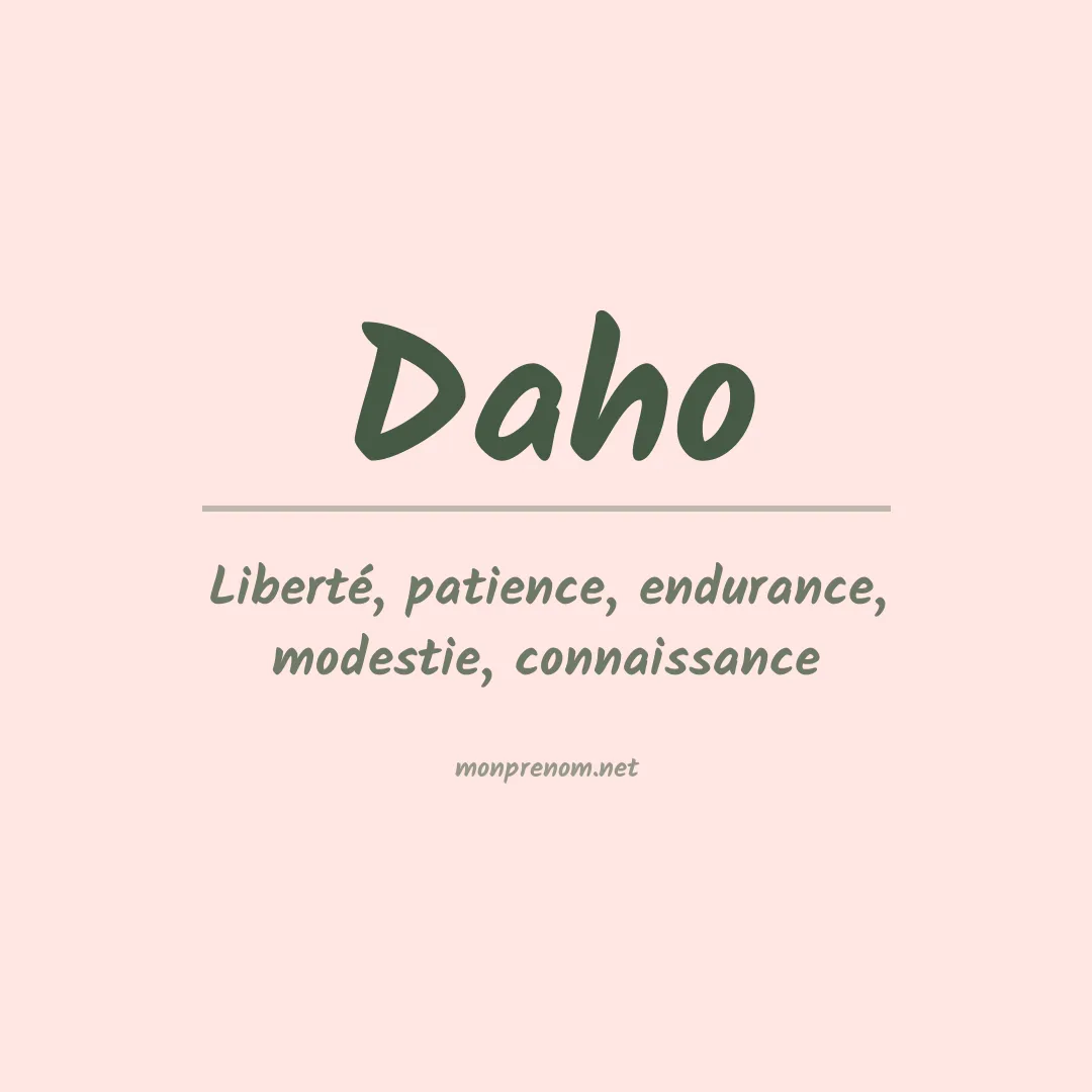 Signification du prénom Daho
