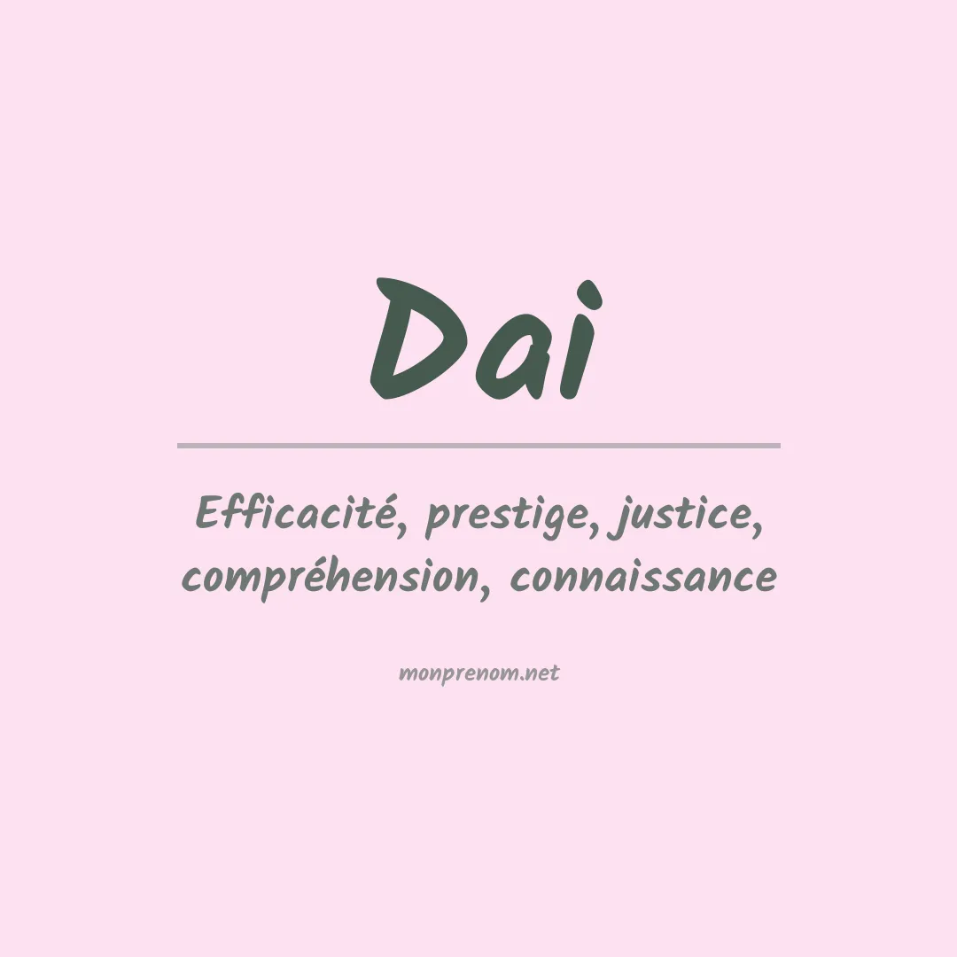 Prénom Dai