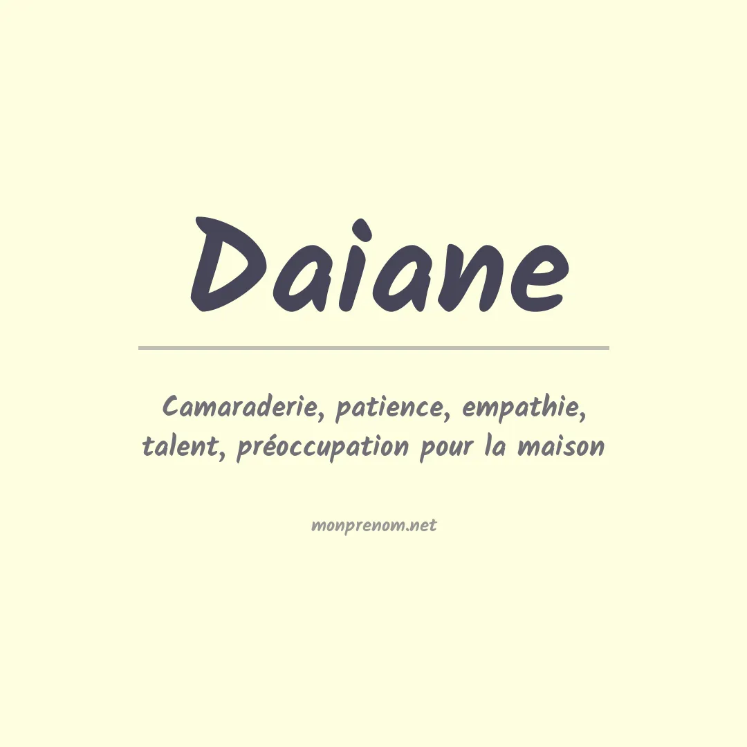 Signification du prénom Daiane