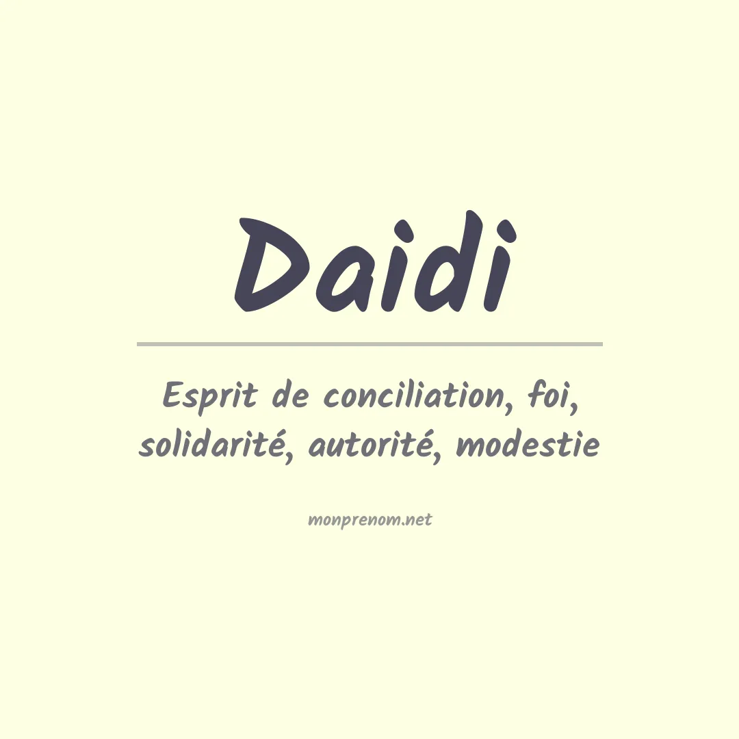 Signification du prénom Daidi