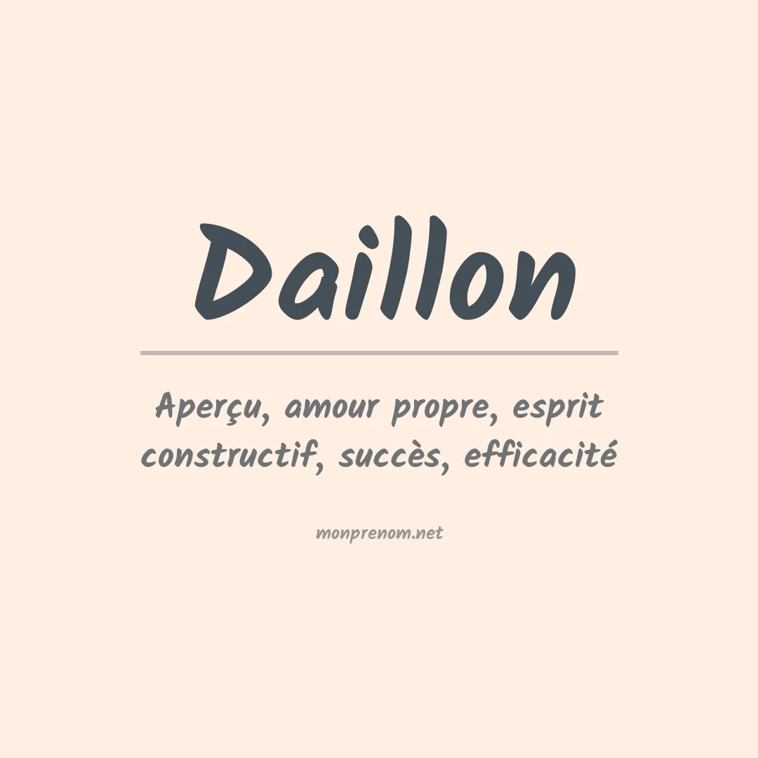 Signification du prénom Daillon
