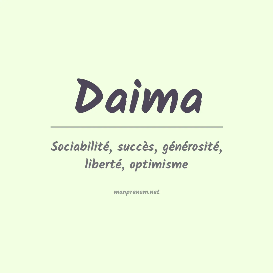 Signification du prénom Daima