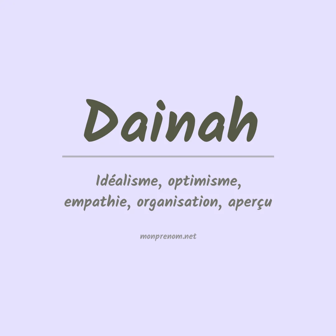 Signification du prénom Dainah