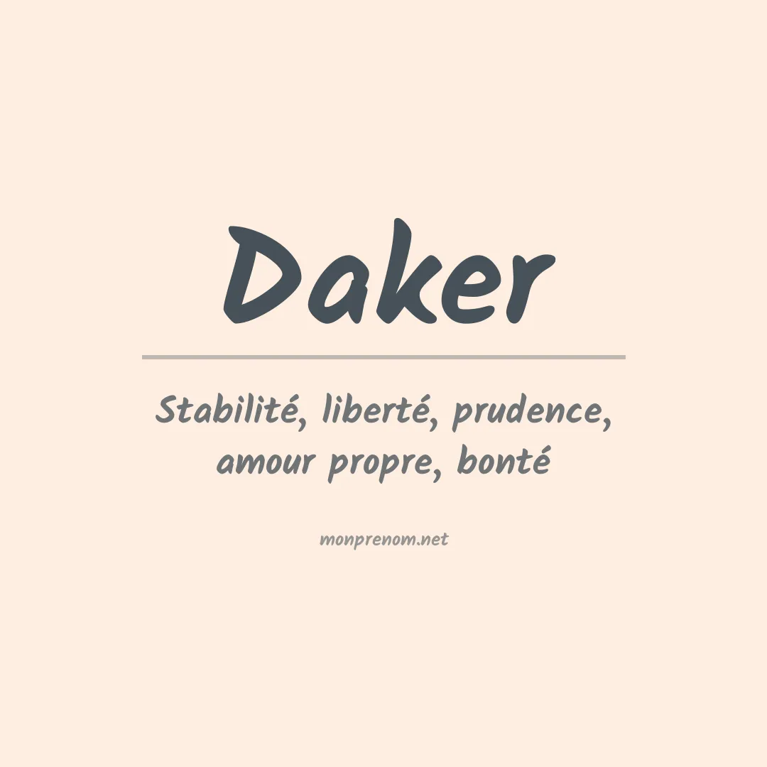 Signification du prénom Daker