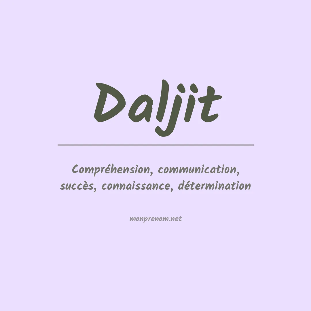 Prénom Daljit