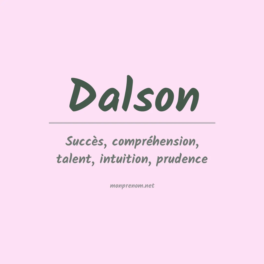 Prénom Dalson