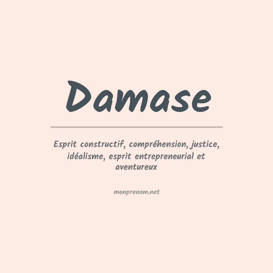 Signification du prénom Damase
