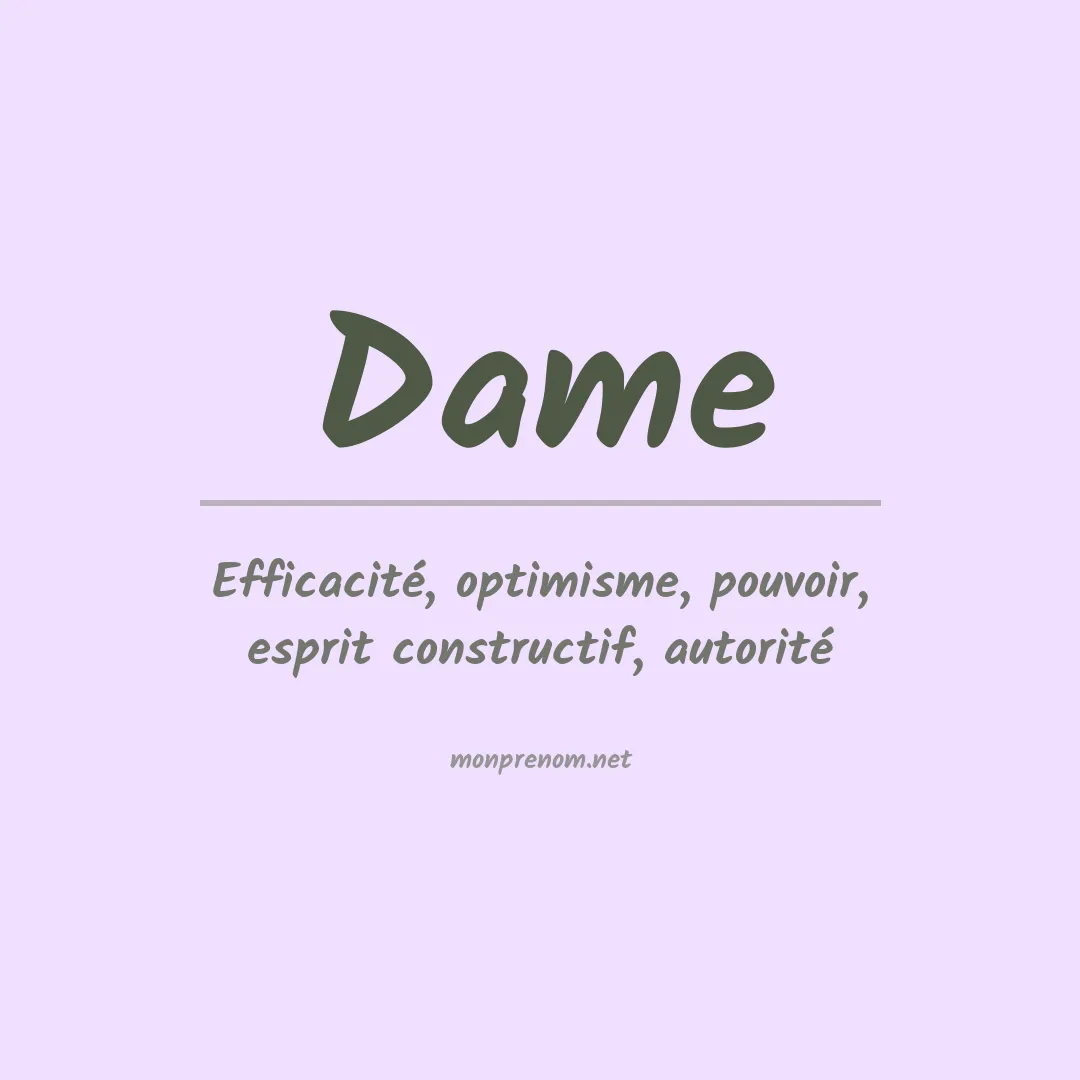 Prénom Dame
