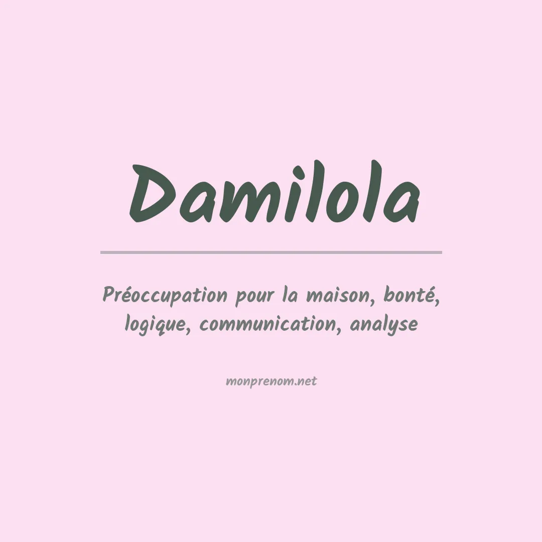 Signification du prénom Damilola