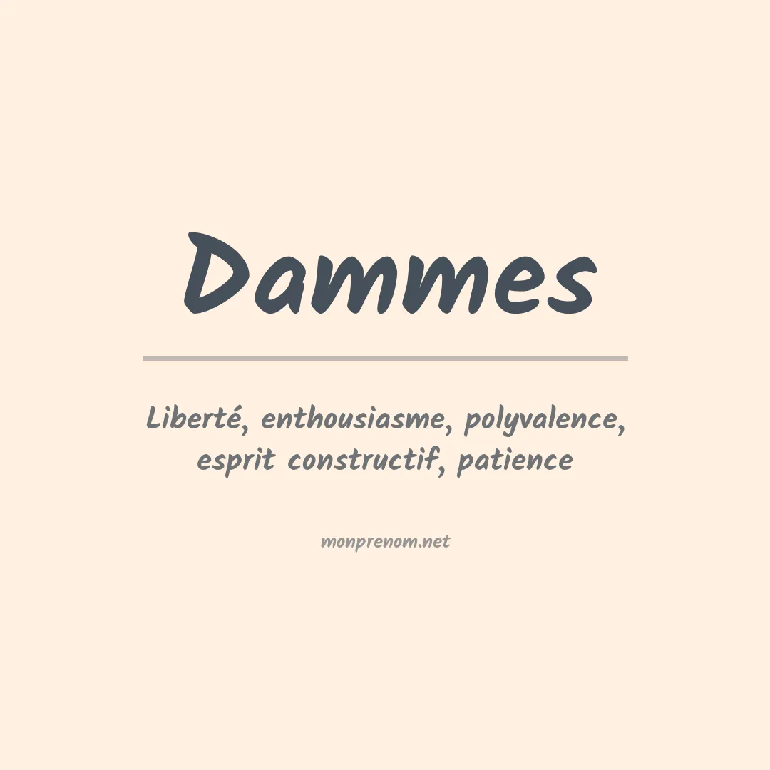 Signification du prénom Dammes
