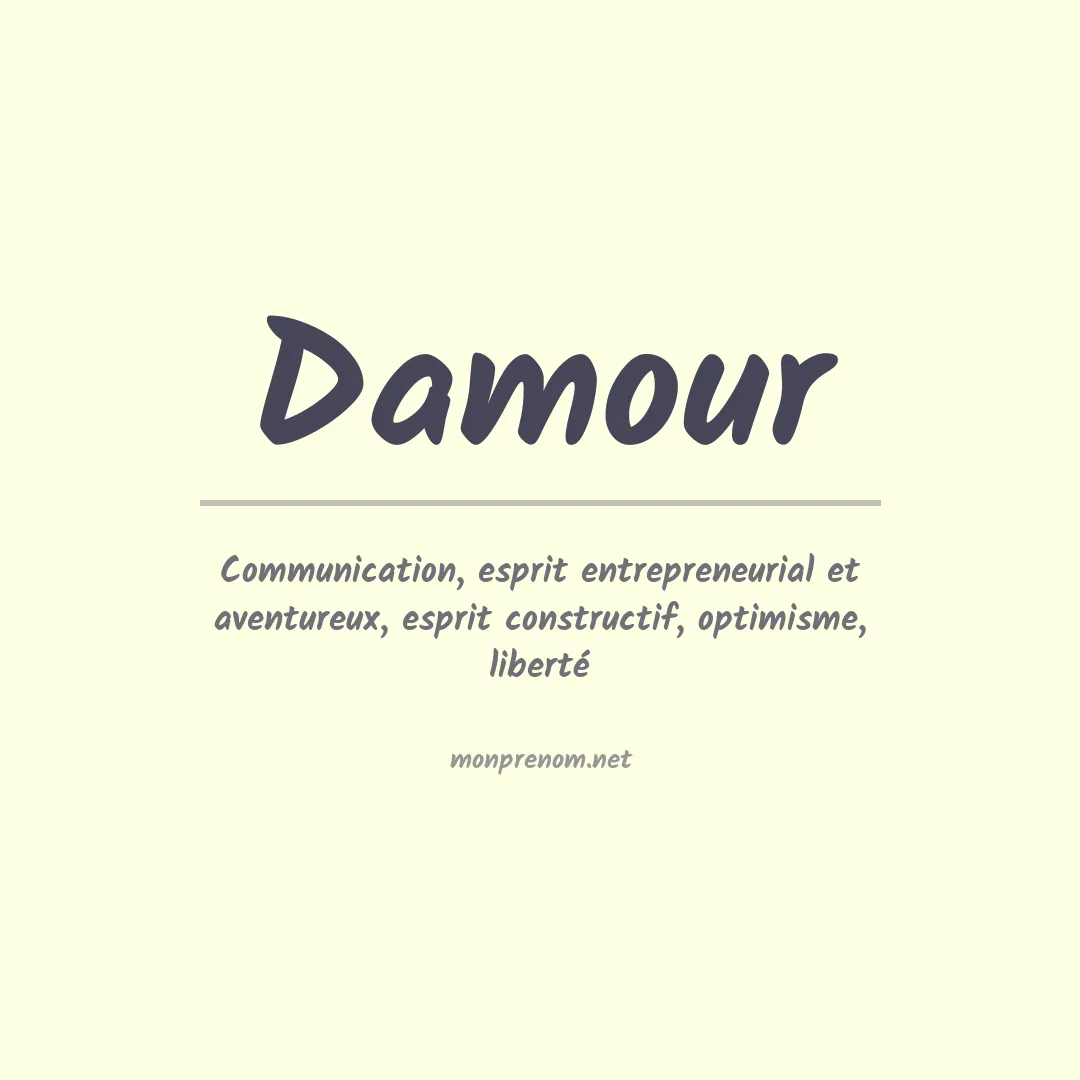 Signification du prénom Damour
